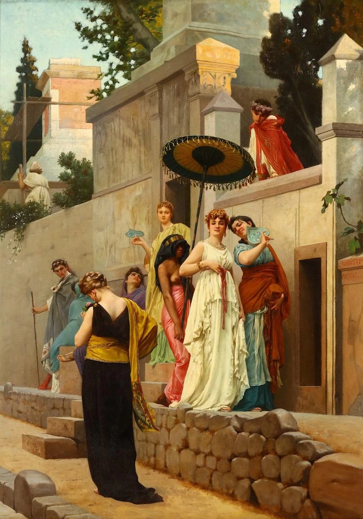 Signore aristocratiche che passeggiano per la città, 1869